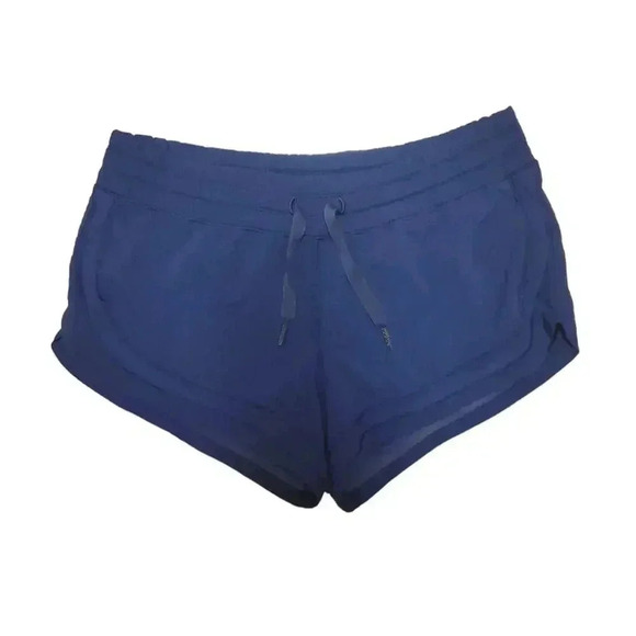 Lululemon Womens Lined Running Shorts With Mesh Details Navy Blue Size 4 - Picture 1 of 4